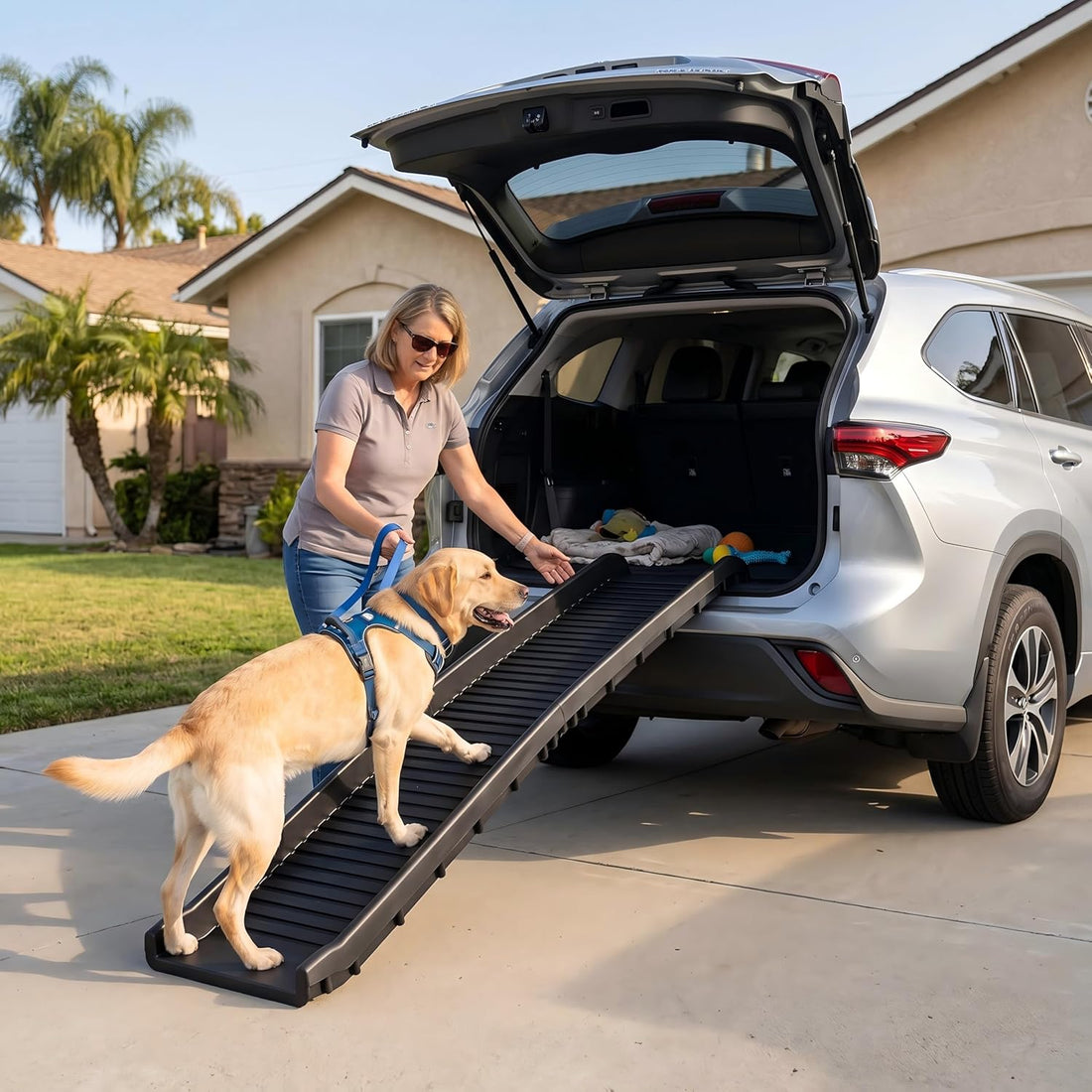 PawStep 61" Folding Pet Ramp, Portable Dog Ramp for Cars, SUVs