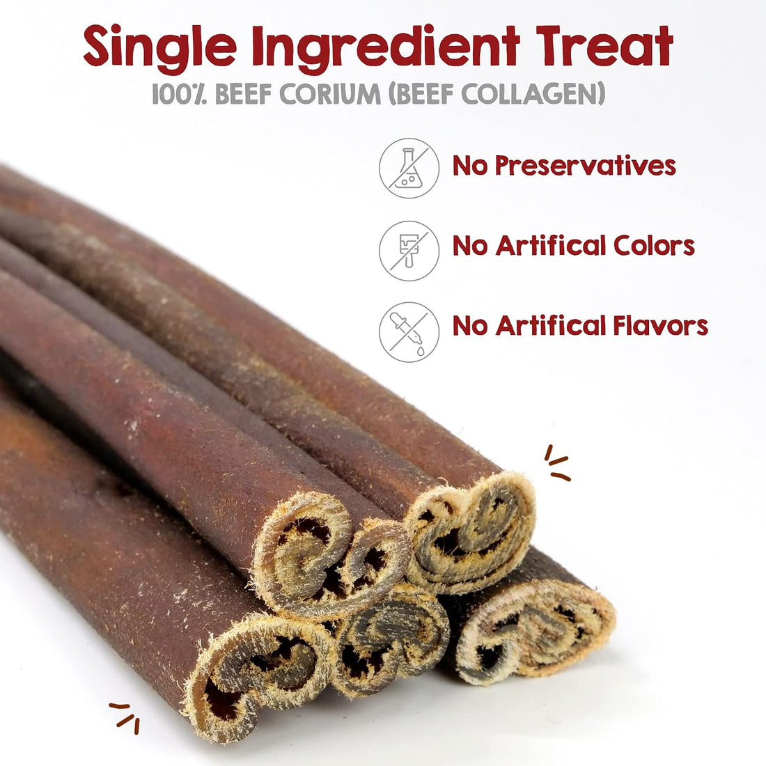Riley's 12" Beef Collagen Sticks for Dogs - 100% Natural Beef - 5ct