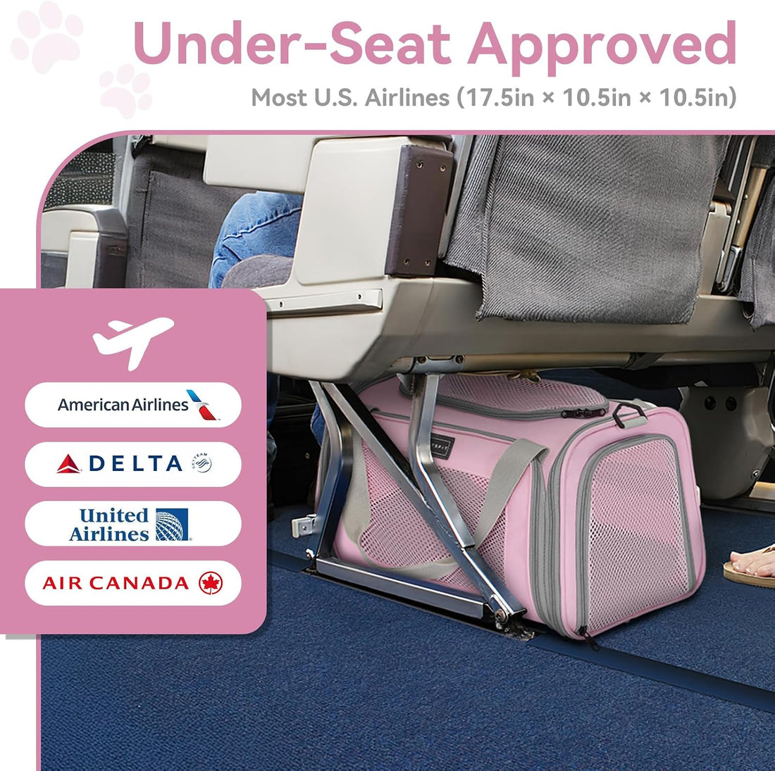 Airline Approved Cat Carrier 17.5×10.5×10.5 in