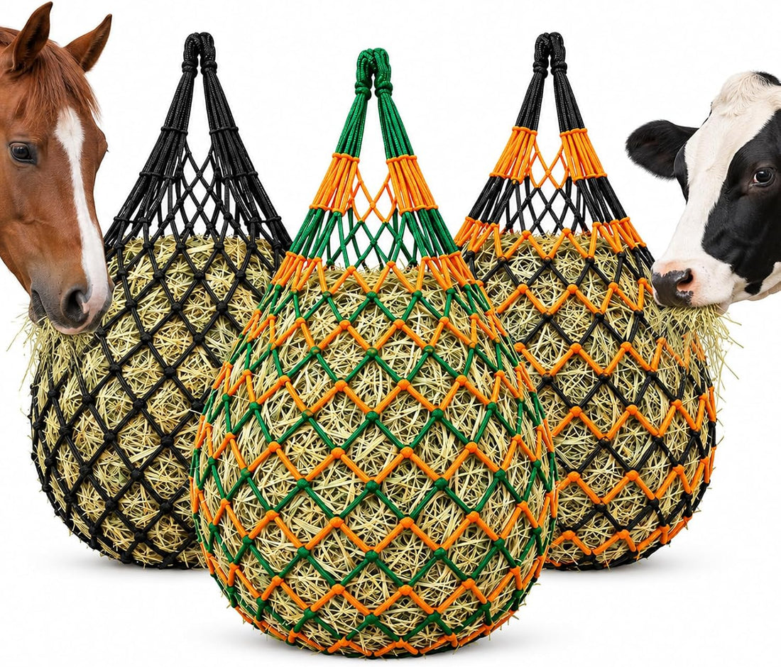 2PCS Slow Feed Hay Net for Horses, 1.5" Openings, Black, 35"x47"