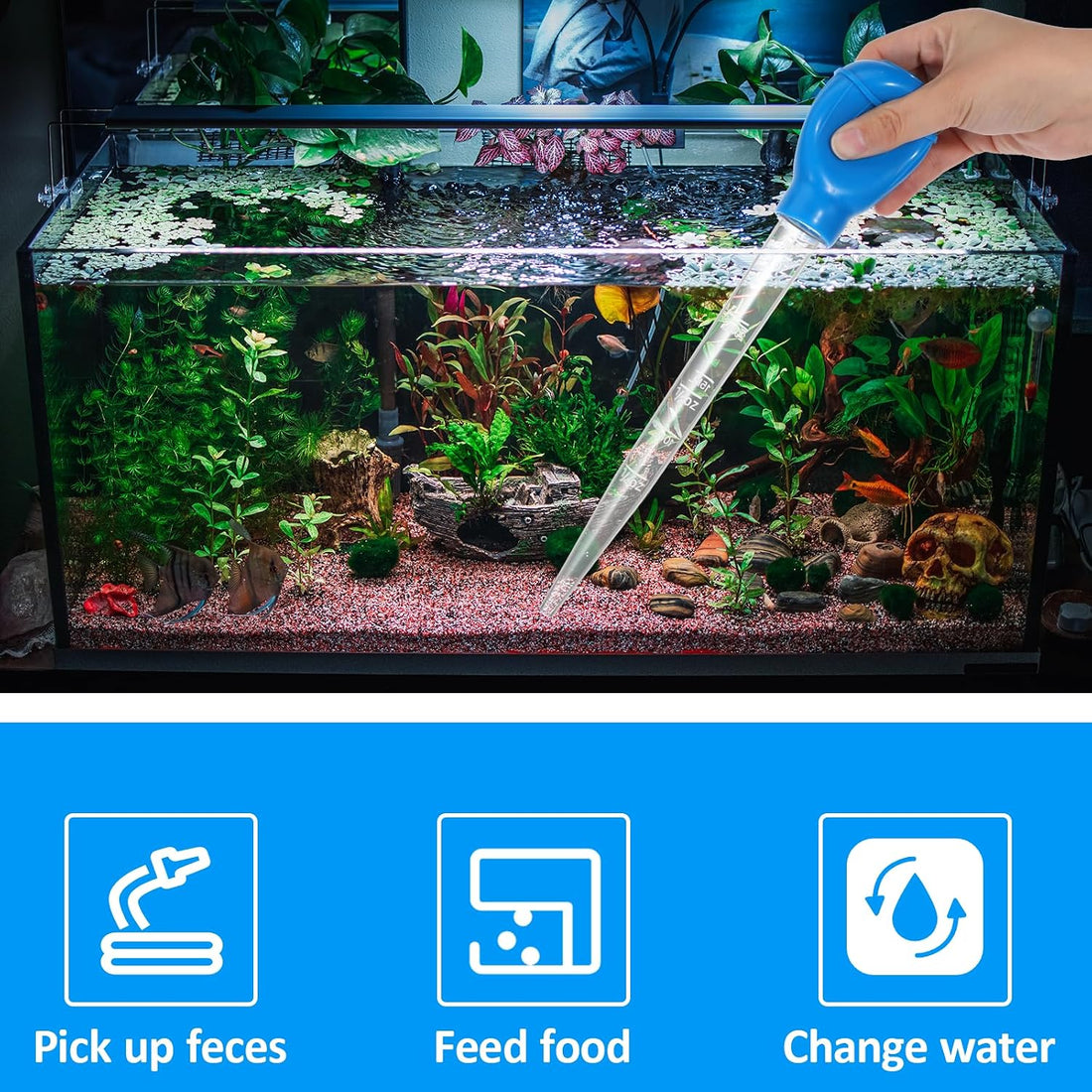 Aquarium Cleaning Dropper, 30ml Aquarium Clean Pipette Dropper