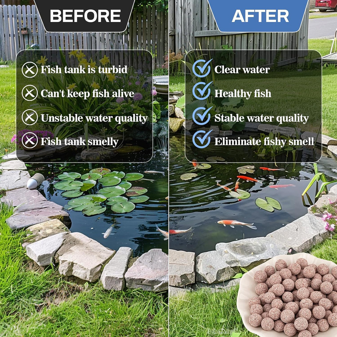 Sukh 15oz Ceramic Bio Balls - Aquarium Fish Tank Filter Media