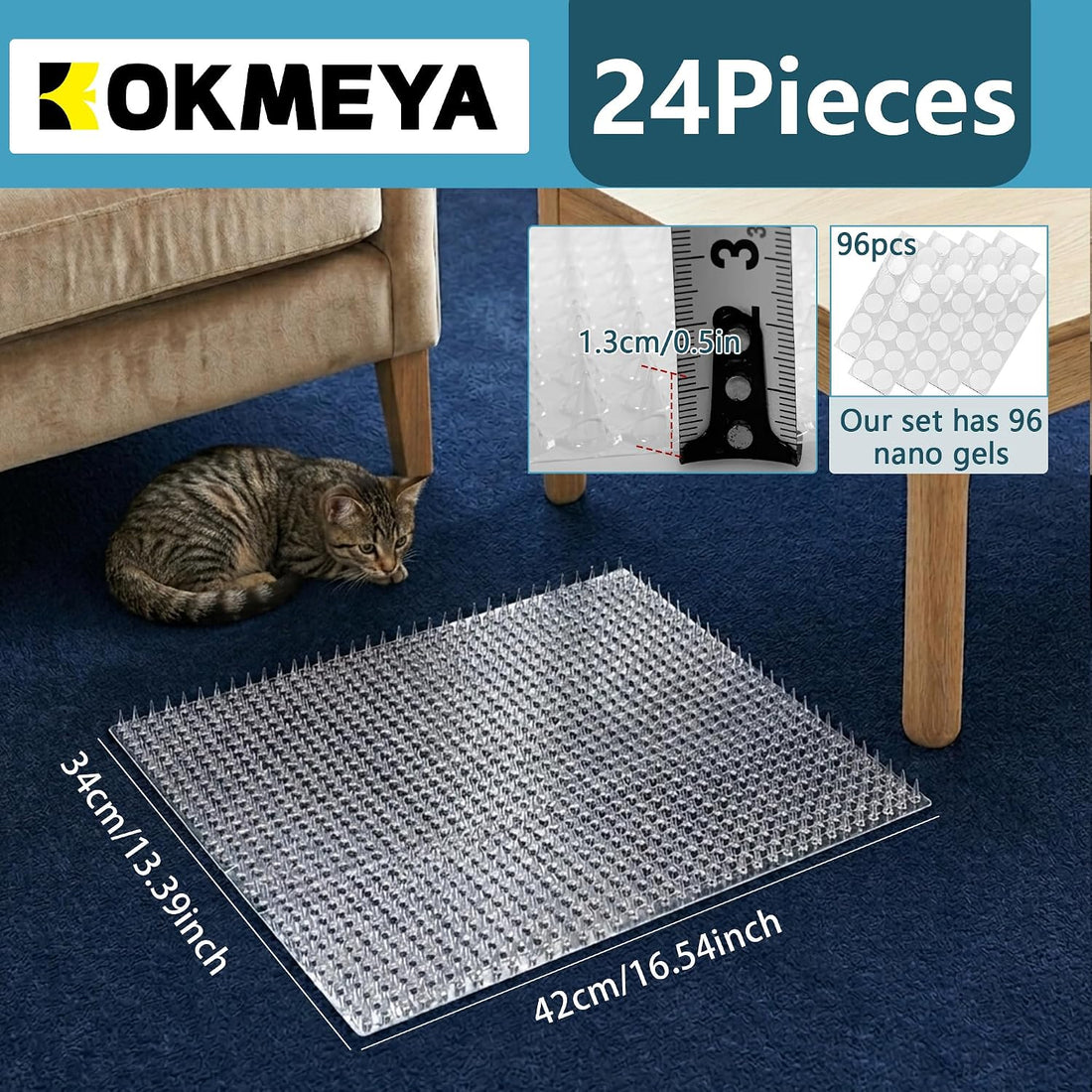 KOKMEYA 24 Pack Scat Mat for Cats