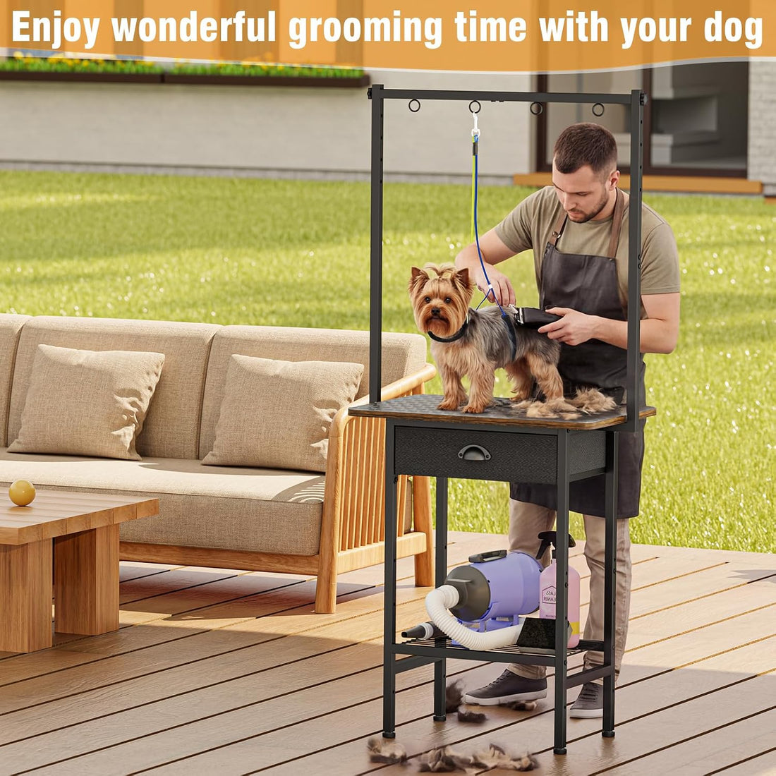 Cutogxon 24" Adjustable Small Dog Grooming Table with Drawers