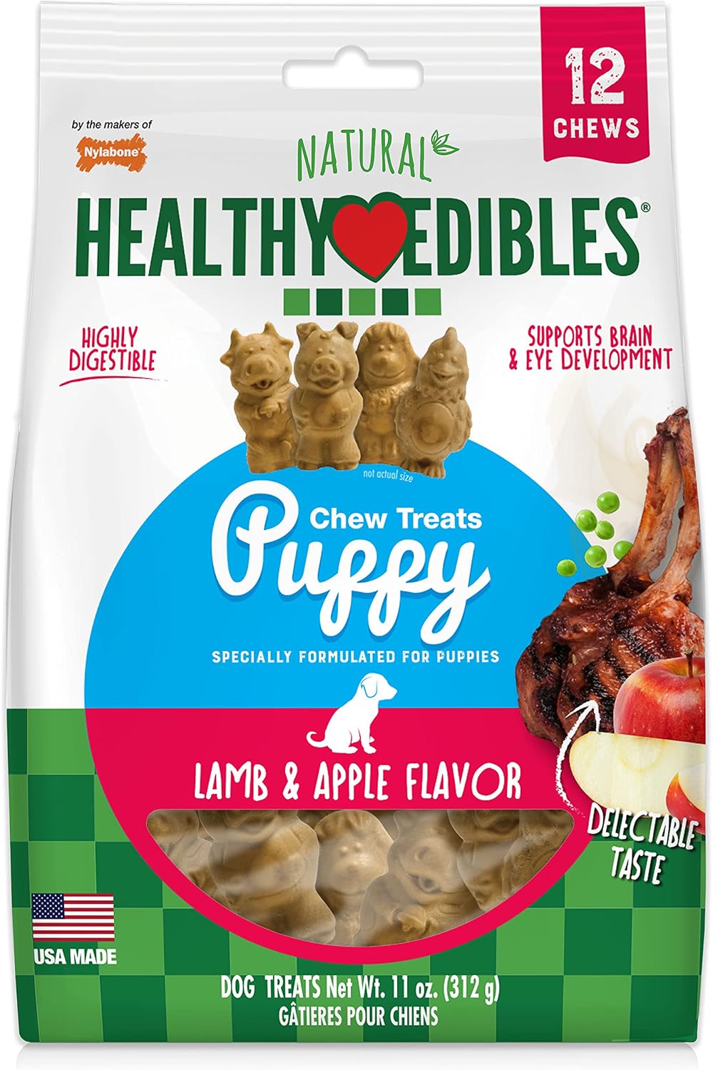 Nylabone Healthy Edibles Natural Puppy Chews Long Lasting Treats