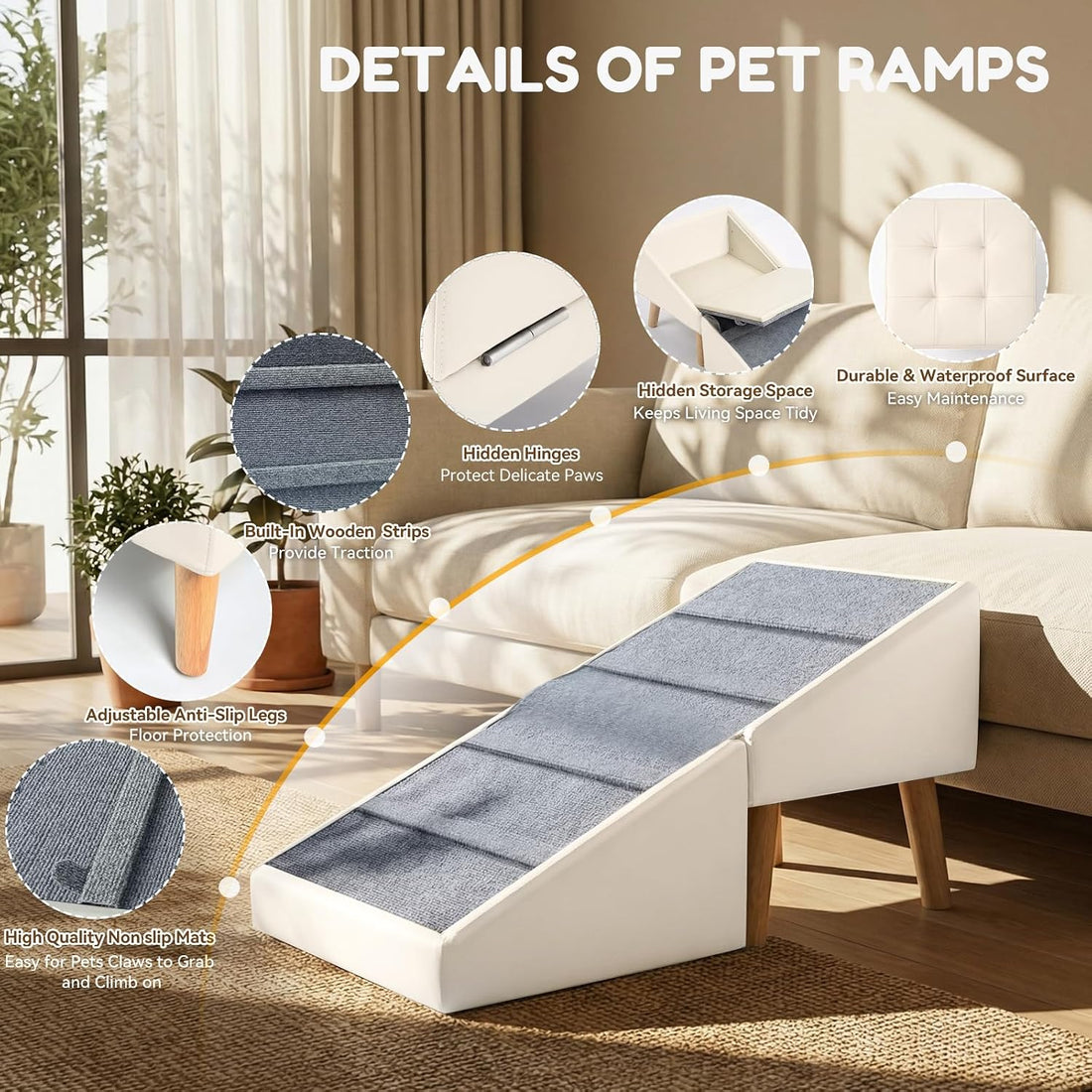 Kunffiyso Dog Ramp for Small Dogs