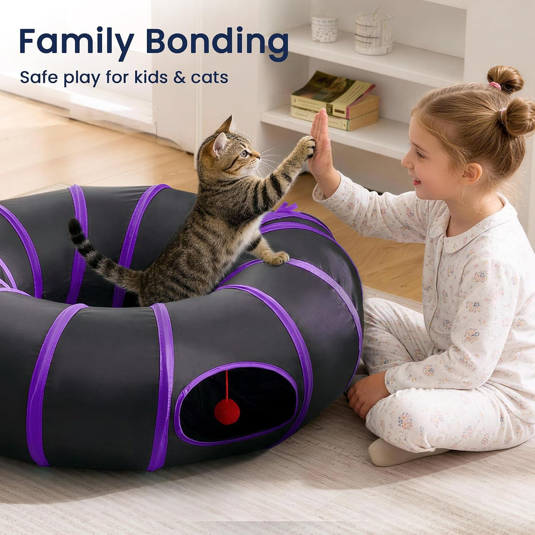 Love's cabin Round Cat Tunnel for Indoor Cats