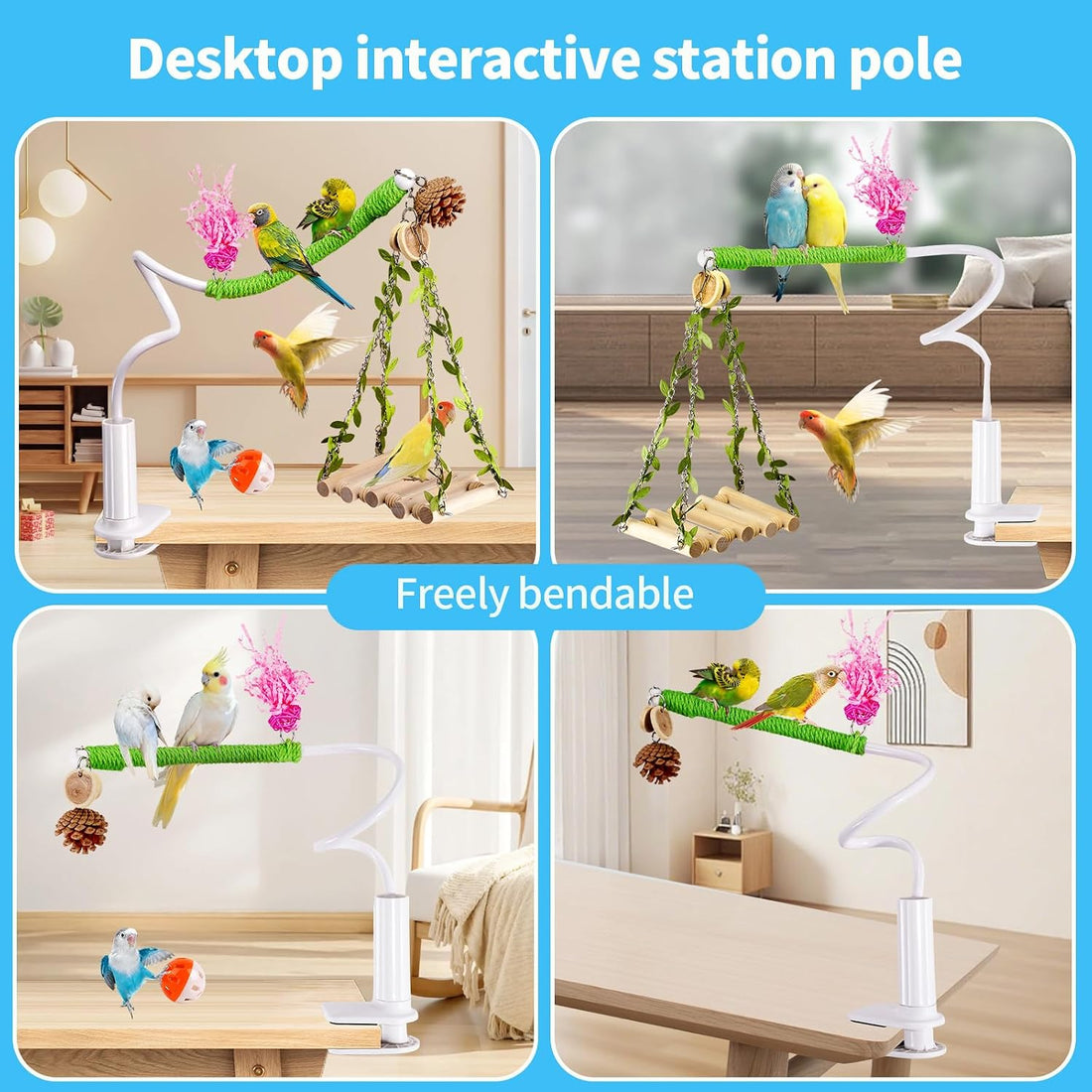 ZooVibe Bird Perch Stand with Swing