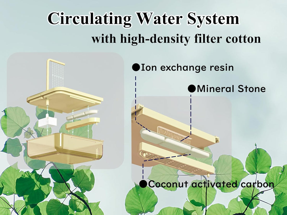 Bird Bath for Cage with Pump, Parrot Shower Bathtub Running Water
