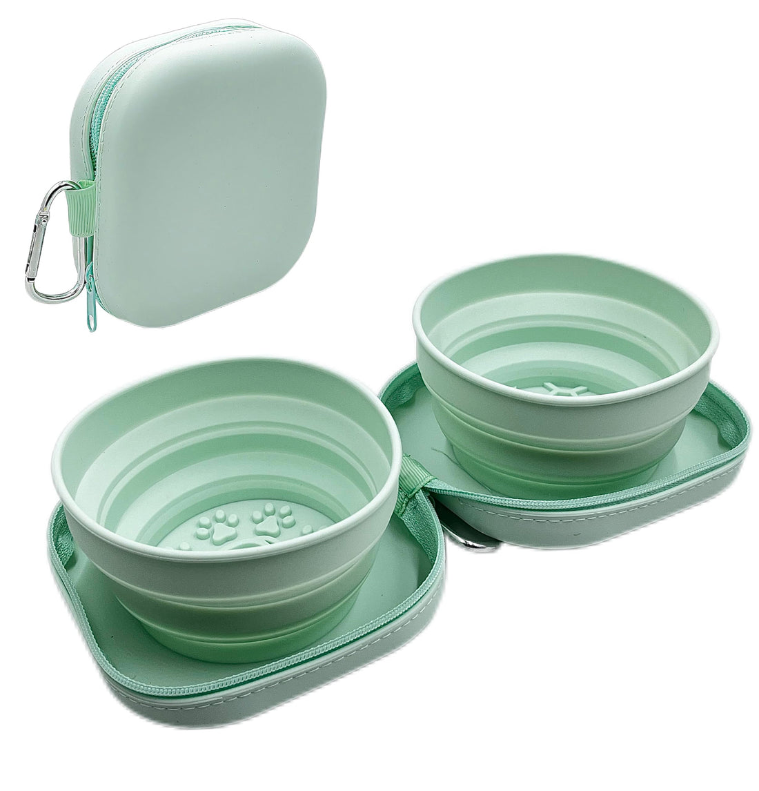 ZBBOPQ Portable Dog Bowl, Collapsible 2-in-1 Travel Dog Bowls