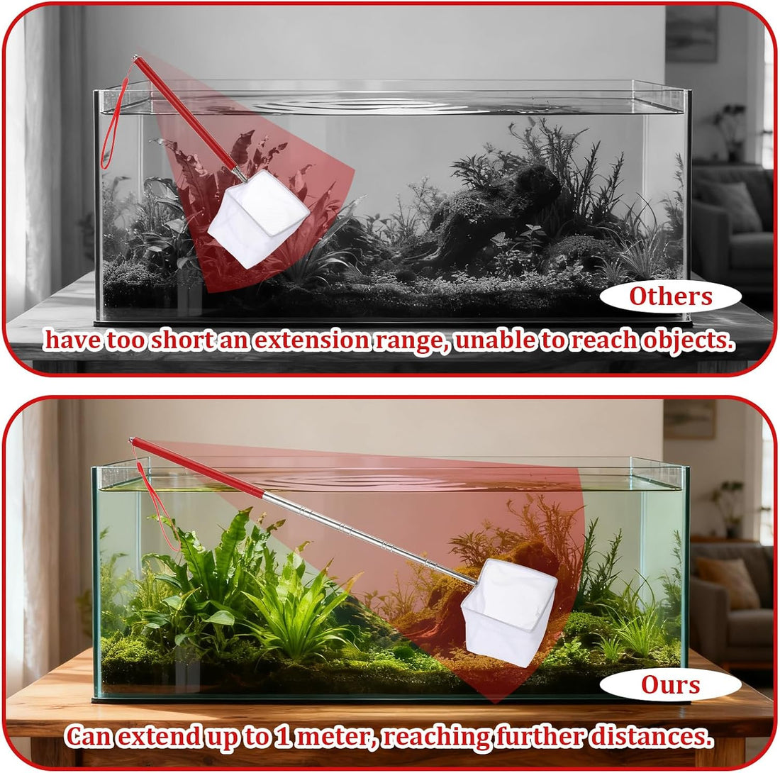 3 Inch Aquarium Net, Fish Net for Fish Tank with 8.6" to 39" Long