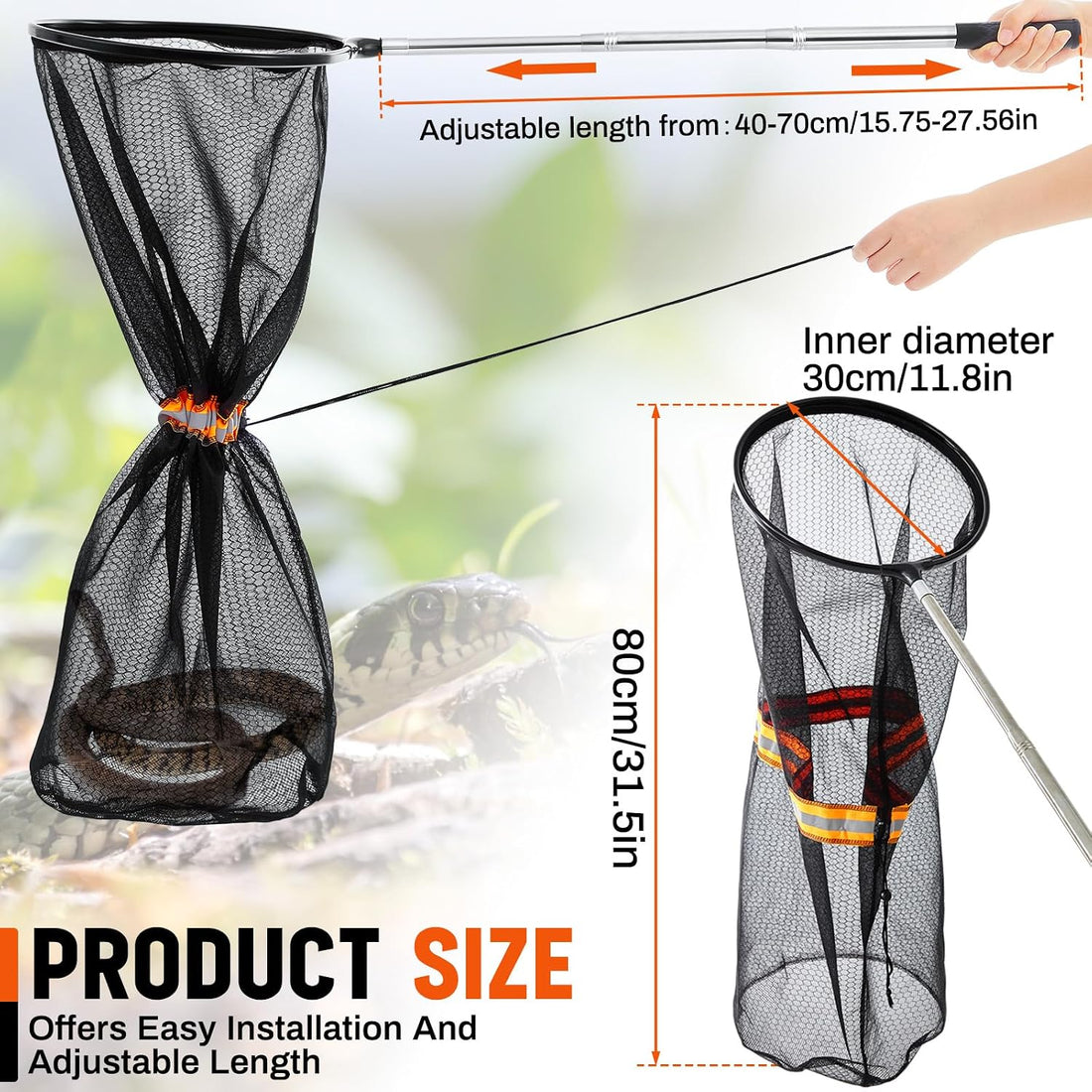 Qualirey Snake Catcher Net Rattlesnake Grabber Snake Grabber Tool
