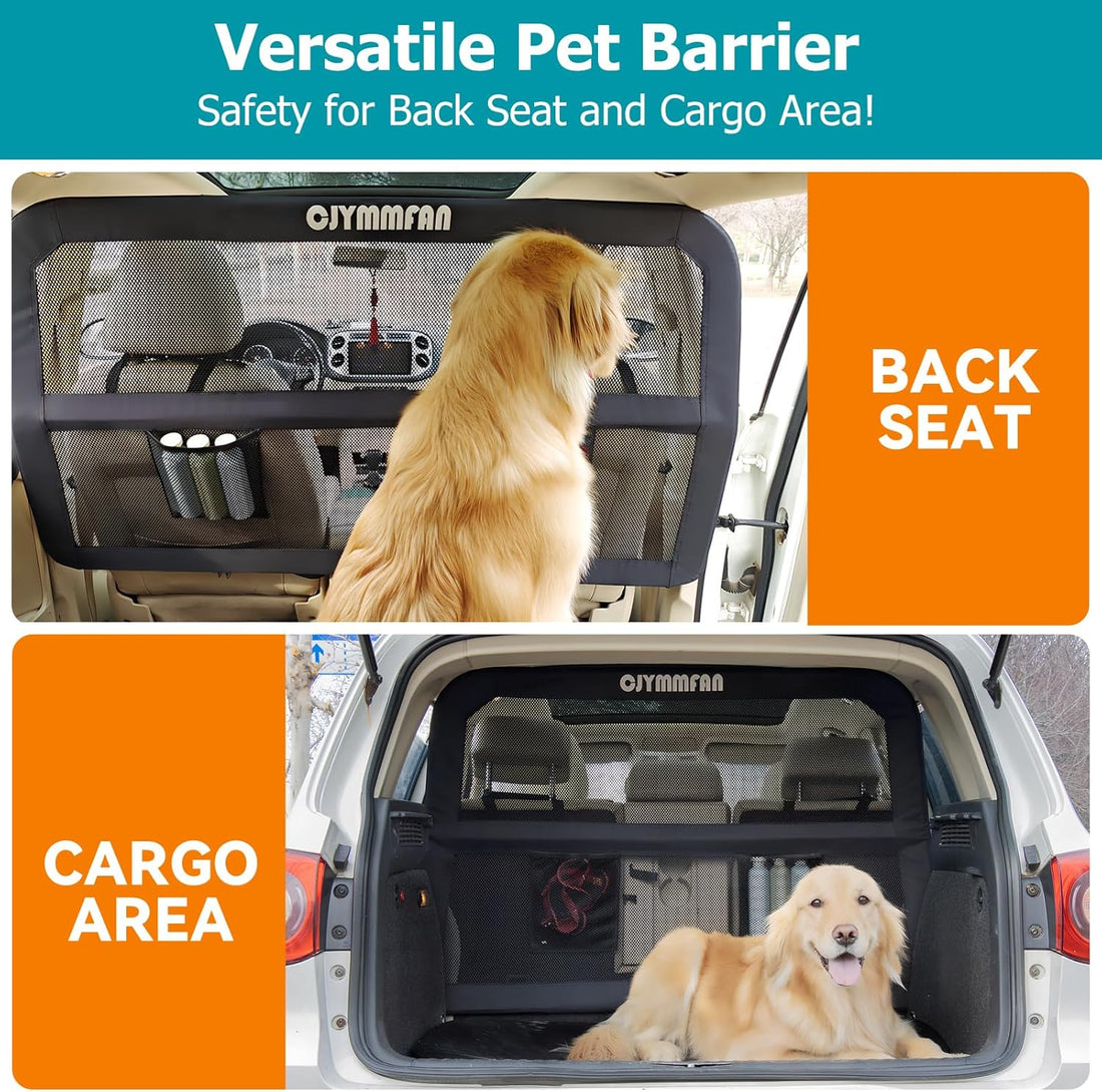 Dog Barrier for Car Back Seat & Cargo Area with Wider Coverage