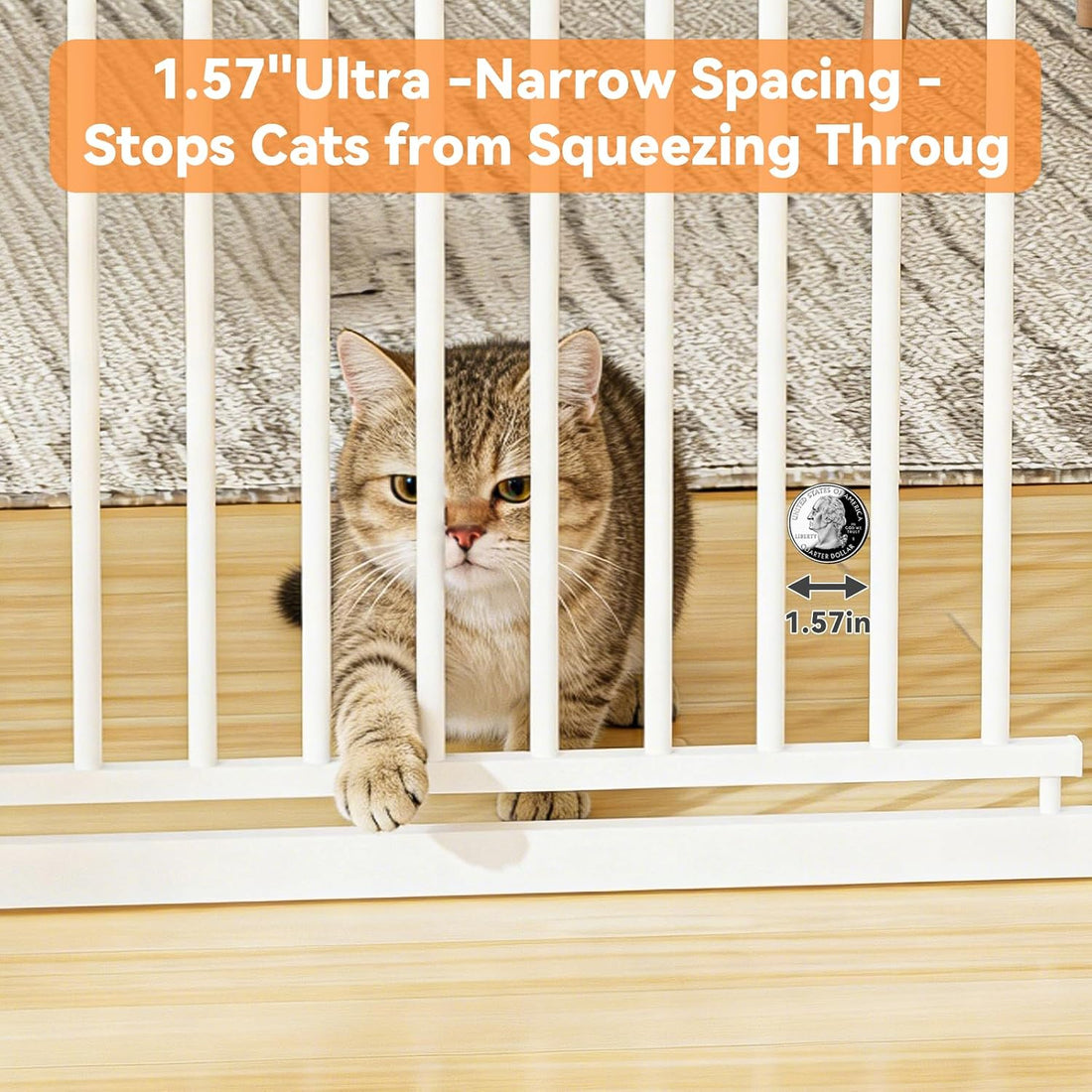 Snuowu 51"-87" Extra Tall Pet Gate for Cats