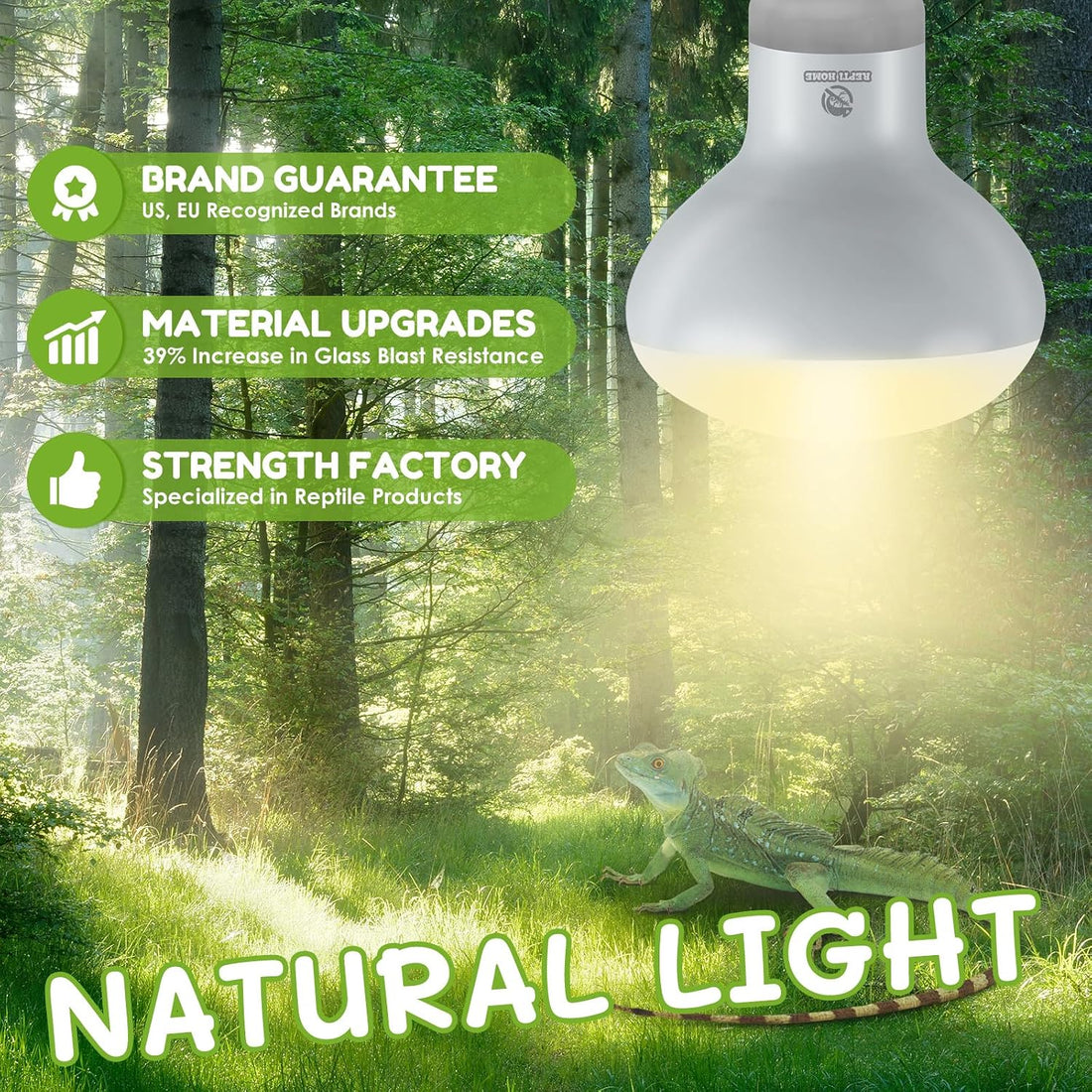 Reptile Heat Lamp Bulbs, Simulate Natural Sunlight Heat Light Bulb