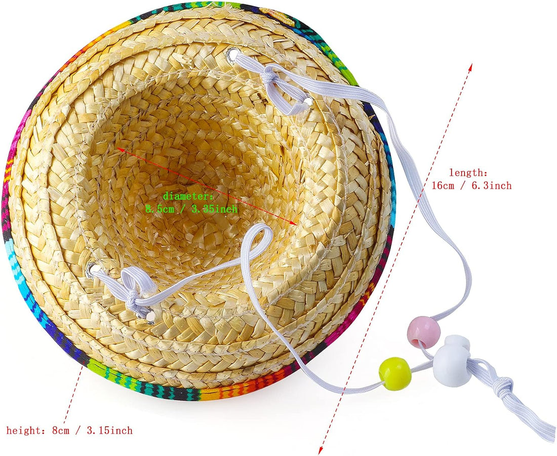 Yewong 3 Pieces Pet Hat Pet Formal Top Hat Mexico Sombrero Hat Cowboy