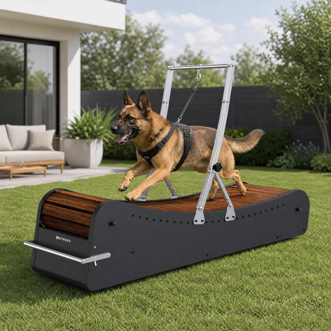 Curved Wooden Dog Treadmill, Zero Assembly, Ready to Use