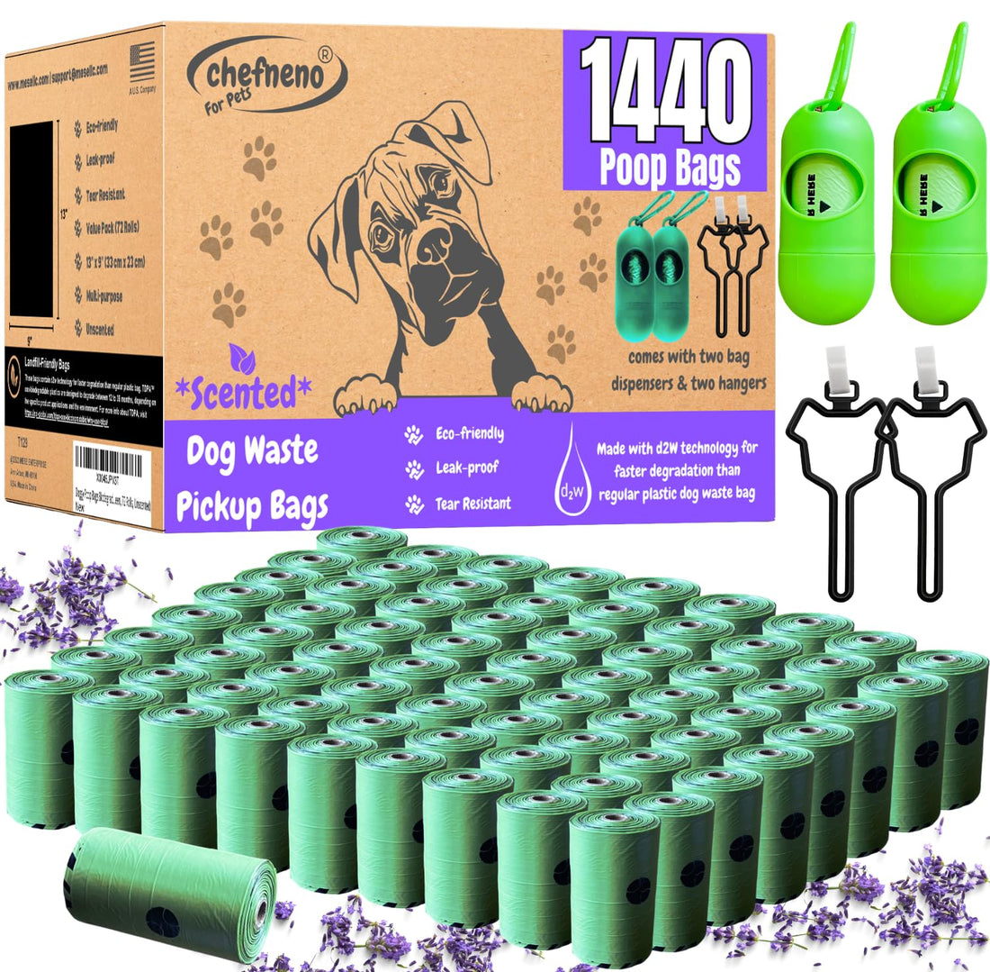 Doggy Poop Bags Biodegradable with Dispenser Eco-friendly Dog Waste