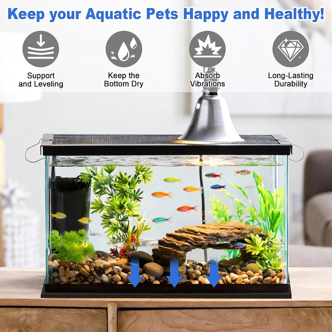 48 x 24 Inch Aquarium Self Leveling Mat, 6mm Thick DIY Neoprene Pad