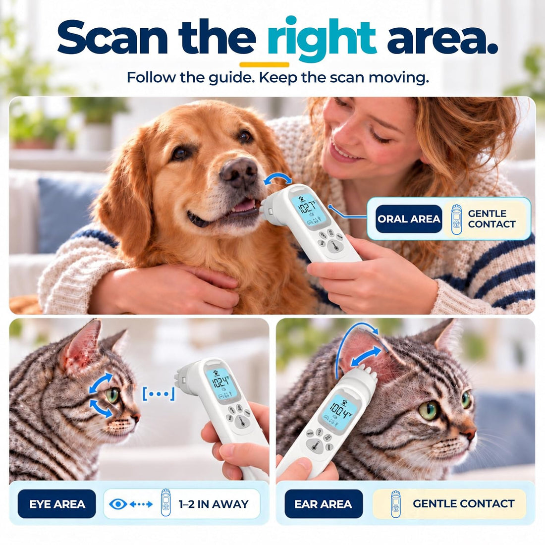 Non-Contact Pet Thermometer for Dogs and Cats