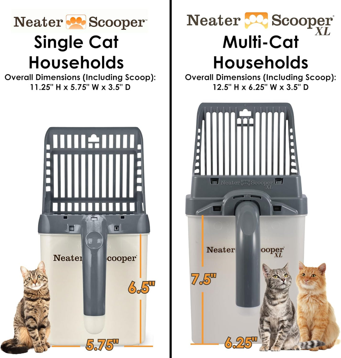 Neater Pet Brands Neater Scooper Standard Litter Scoop, 60 Refill Bags