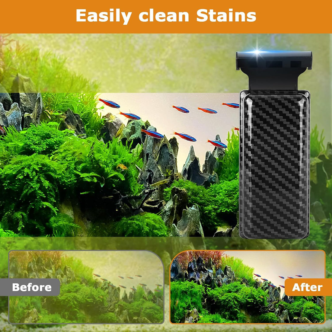 hygger Magnetic Fish Tank Cleaner, Aquarium Glass Cleaner