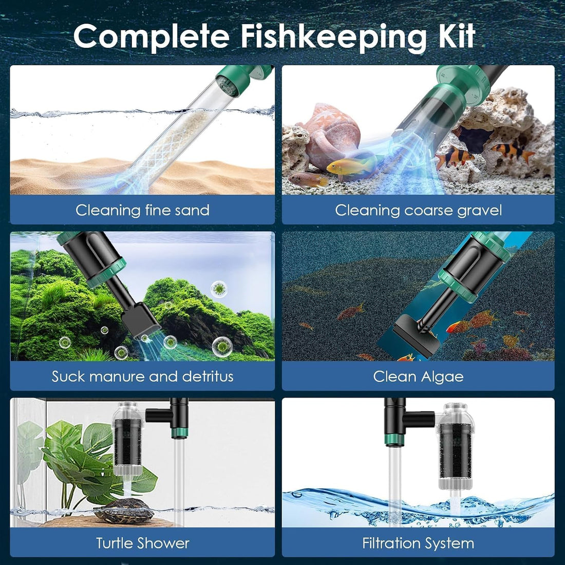 AKKEE Aquarium Vacuum Gravel Cleaner