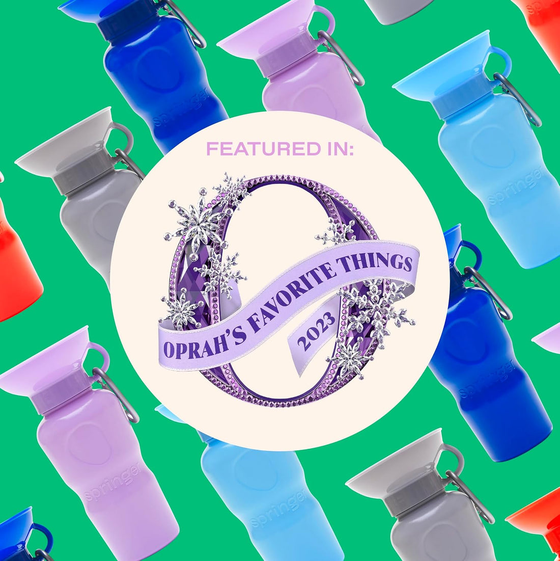 Springer Dog Water Bottle | Portable Travel Drinking Feeder Dispenser
