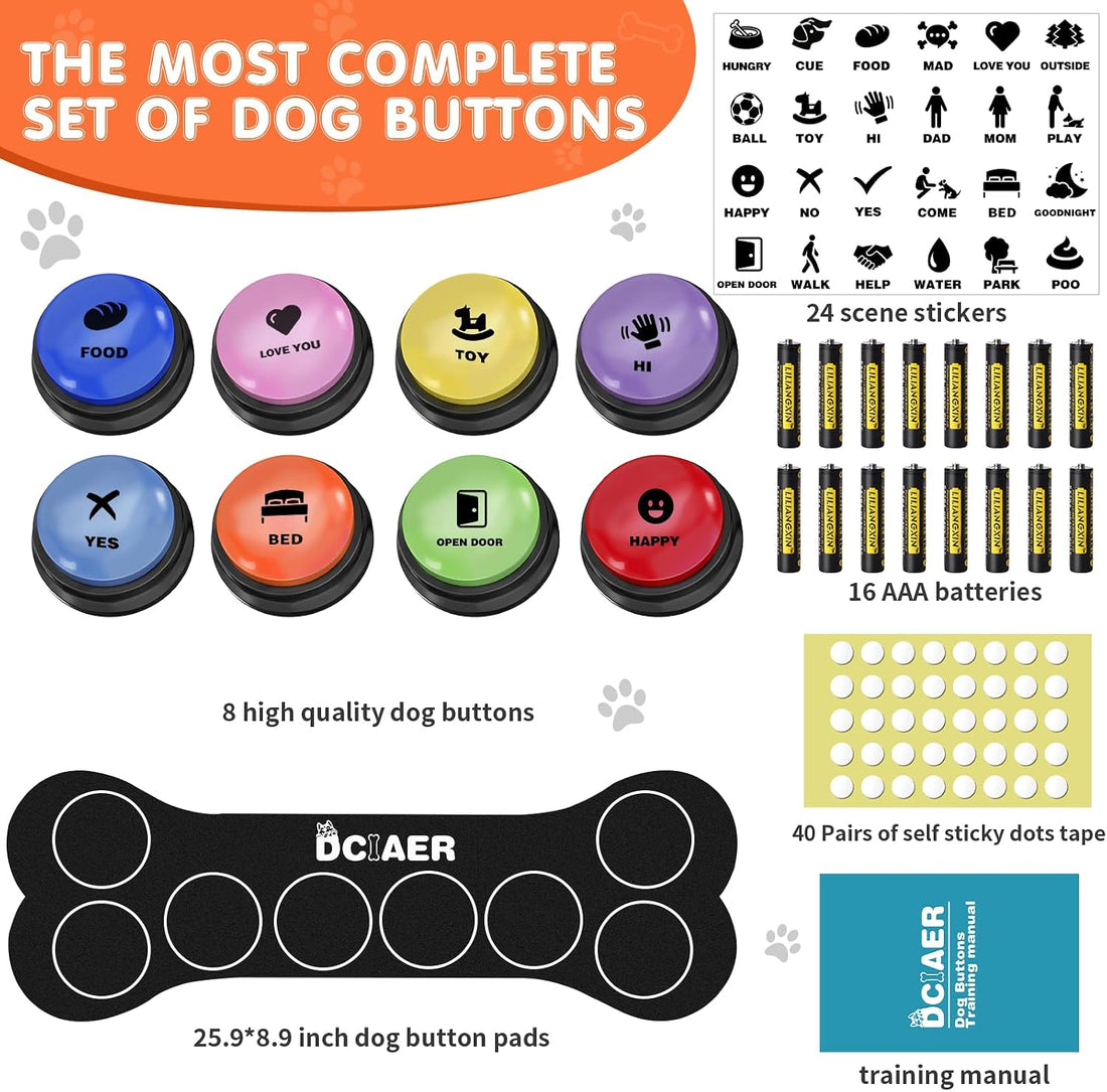 Dog Buttons for Communication,Talking Buttons for Dogs,8 Recordable