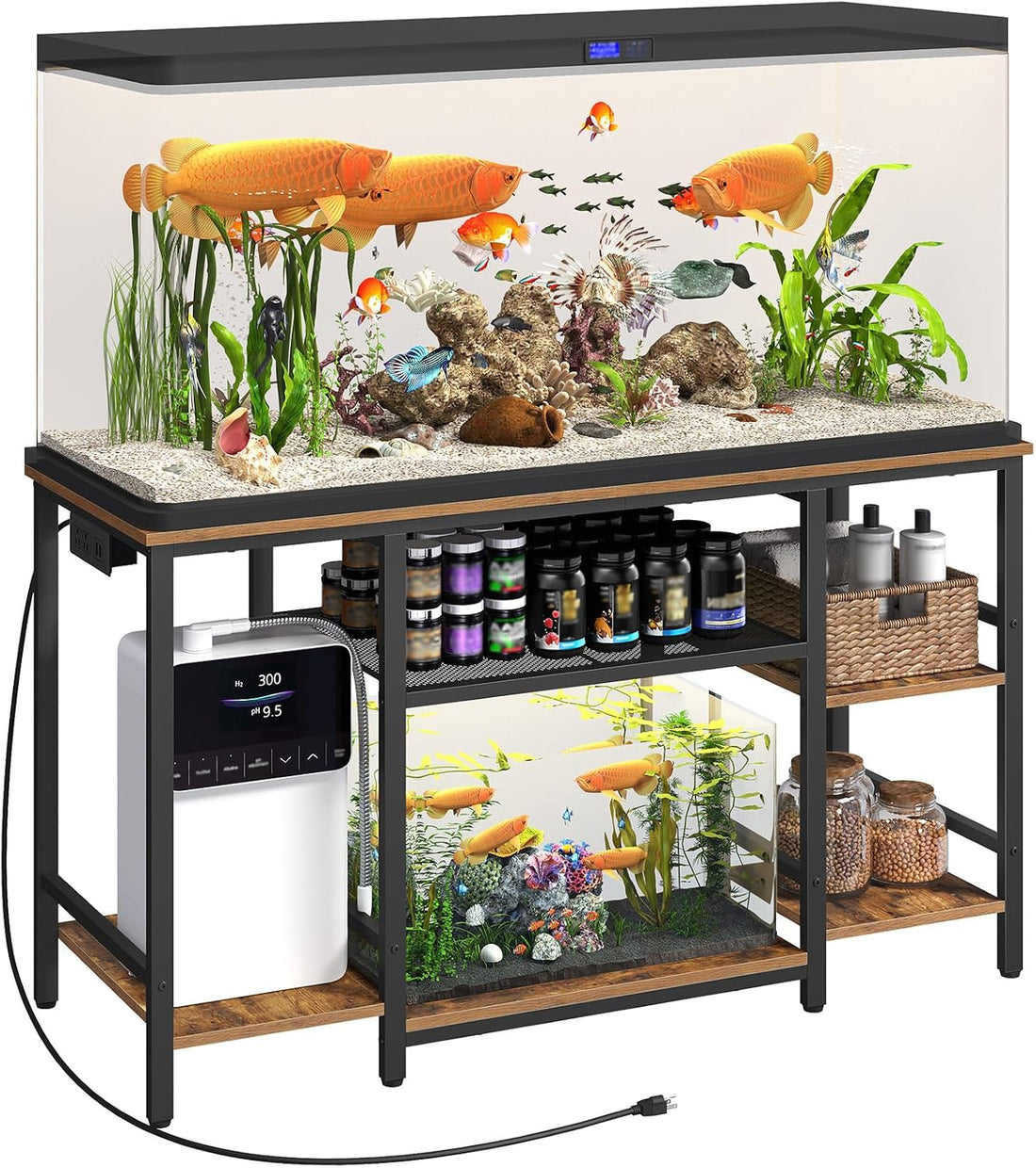 MAHANCRIS 55-75 Gallon Fish Tank Stand with Power Outlet