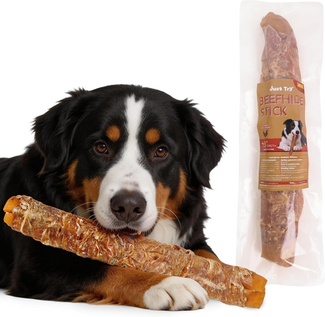 Just Try 2 Packs 13" Large Size Chicken Wrapped Rawhide Dog Chew