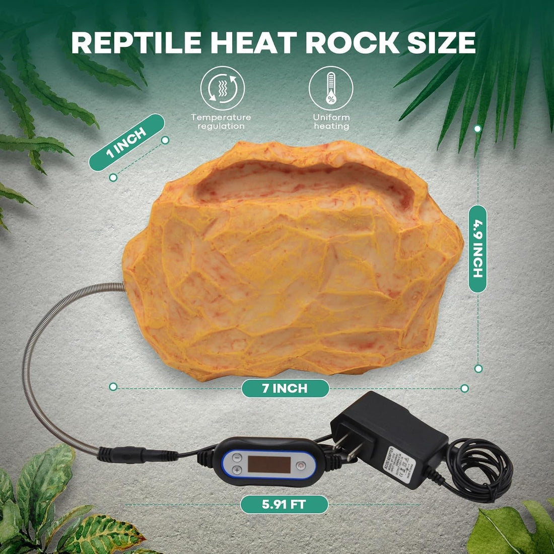 Heat Rocks for Reptiles Heat Rock with Feeding Trough & Temperature