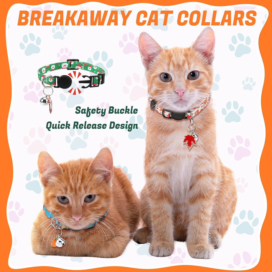18 Pcs Holiday Cat Collars 4th of July Cat Collars Breakaway