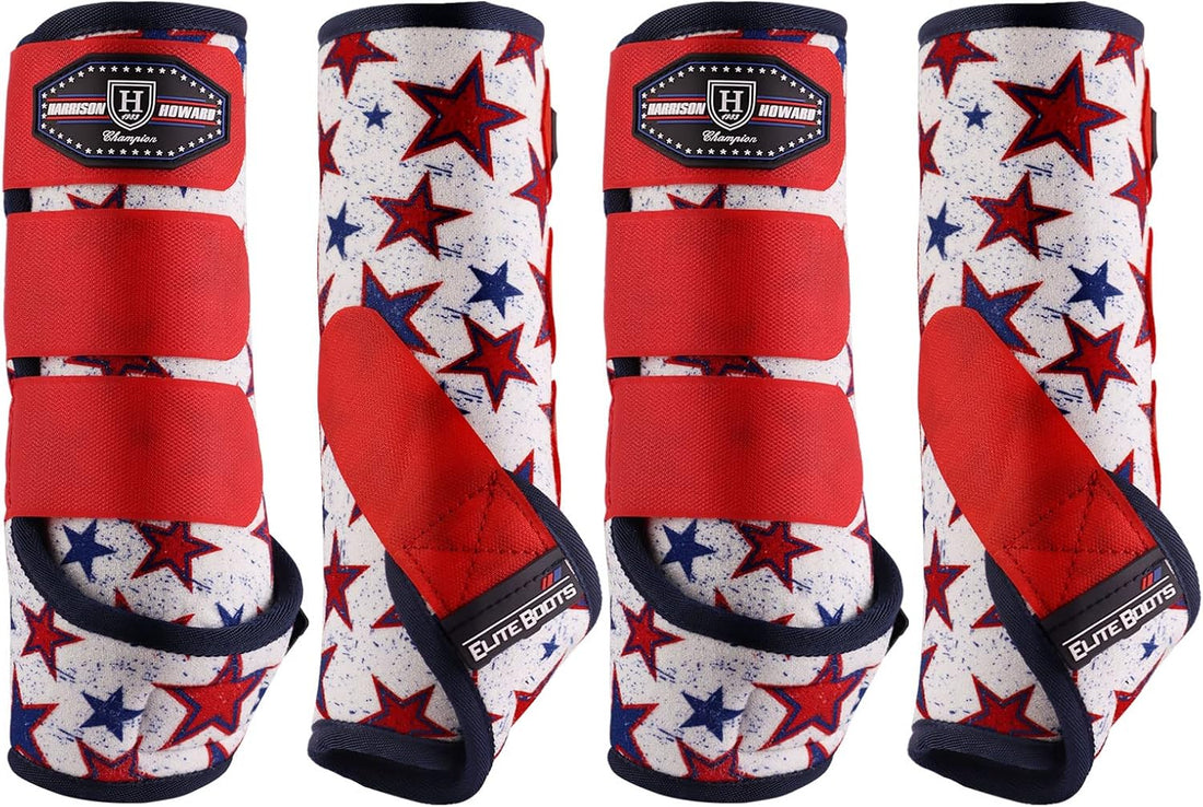Harrison Howard 4-Pack Horse Sport Boots, Protective Horse Boots