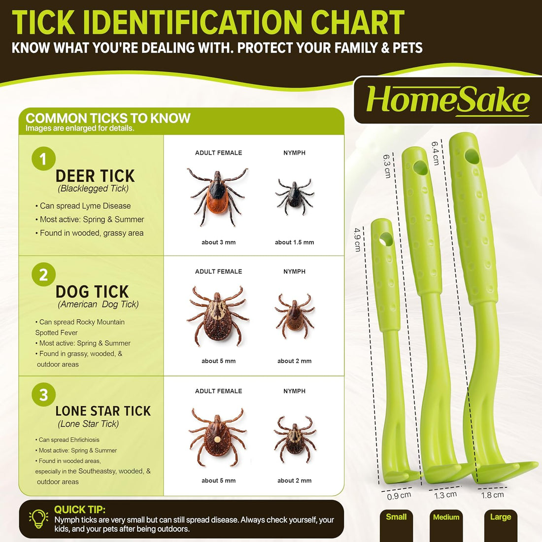Homesake Tick Remover Tool for Dogs, Cats & Humans