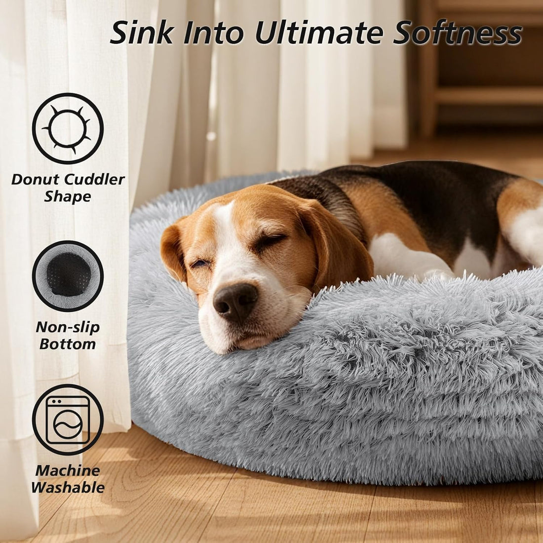 JOLLYVOGUE Calming Dog Bed Medium Size Dog