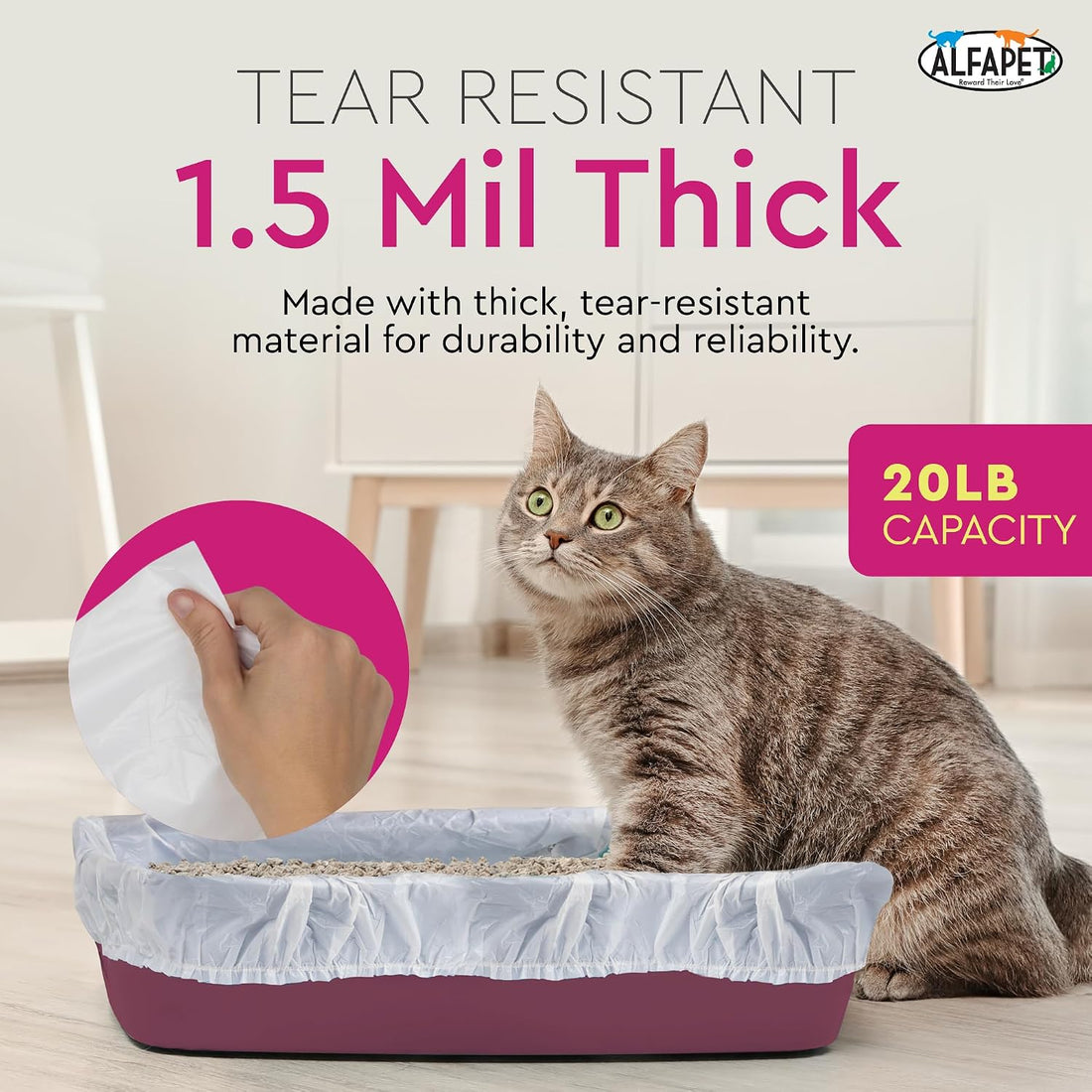 Alfapet Elastic Cat Litter Box Liners - Extra Giant 10 Count