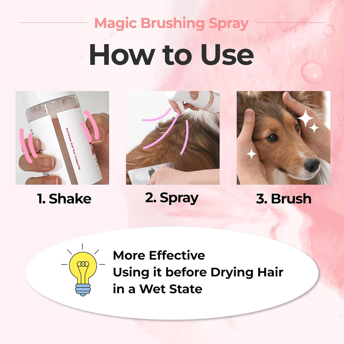 JAYU PET Magic Brushing Spray 1EA + Refill Bottle 2EA