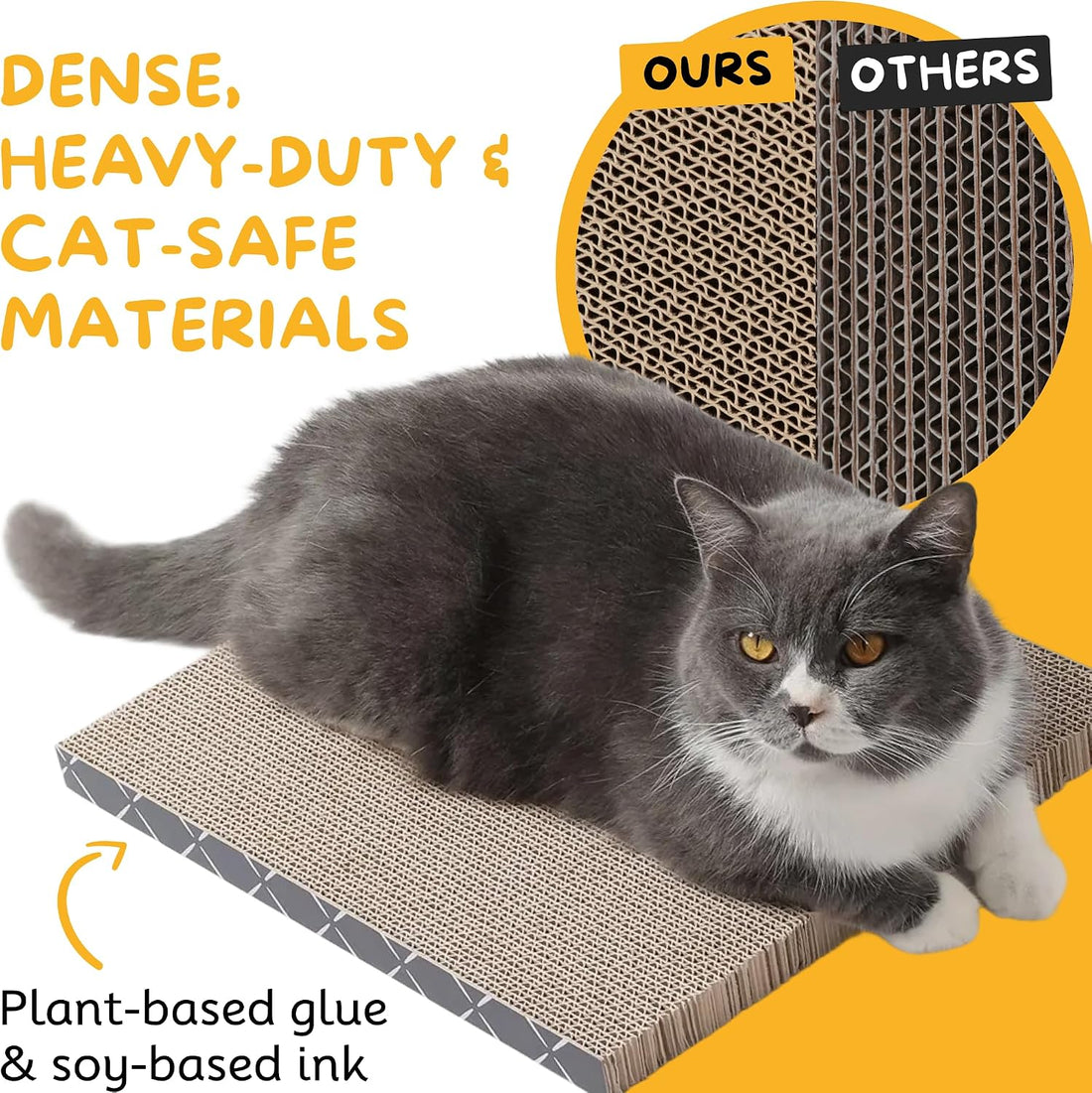 Hide & Scratch Cat Scratcher Refill Pads 4 Pack Double Sided Cardboard