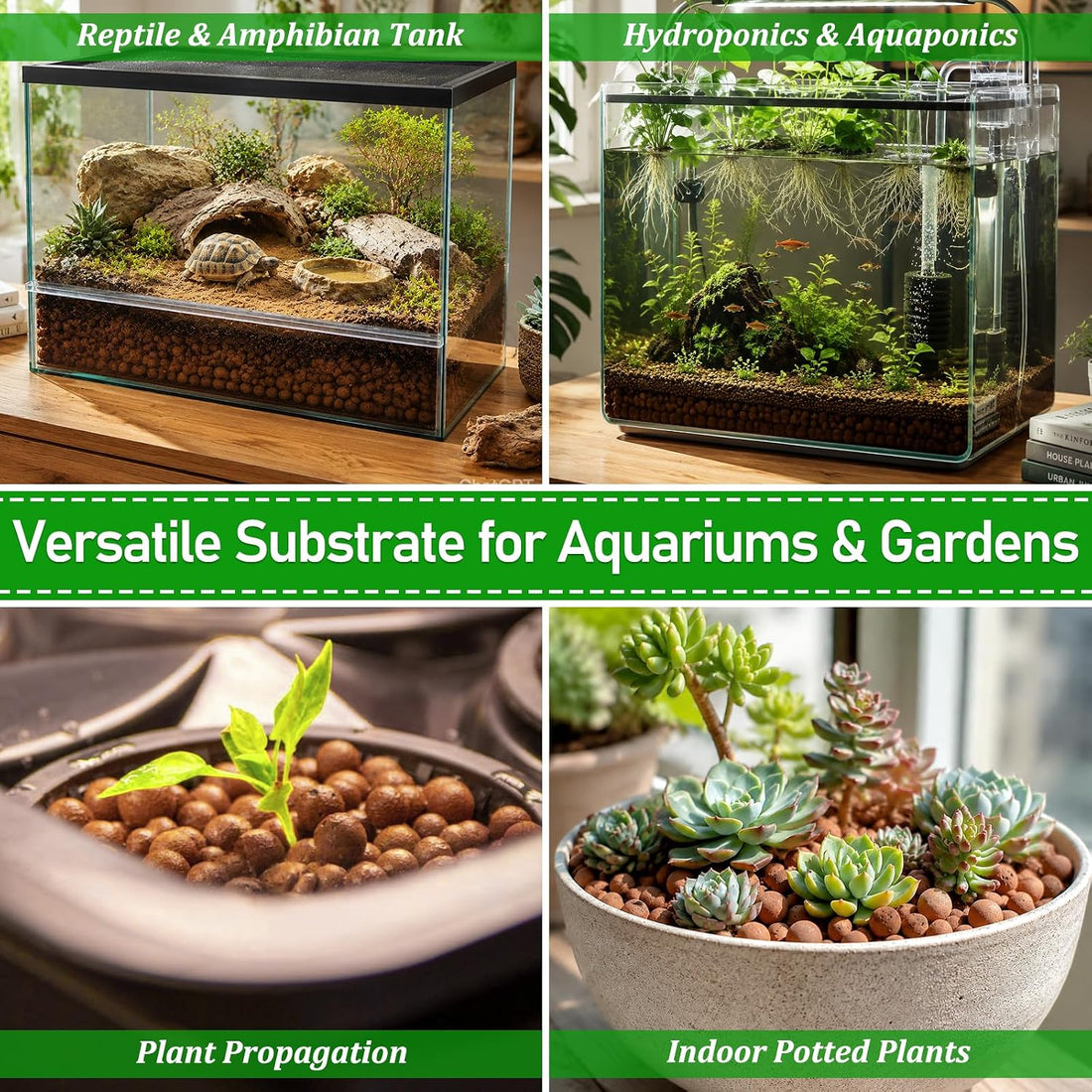 Riare 2LBS Organic Expanded Clay Balls Terrarium Substrate