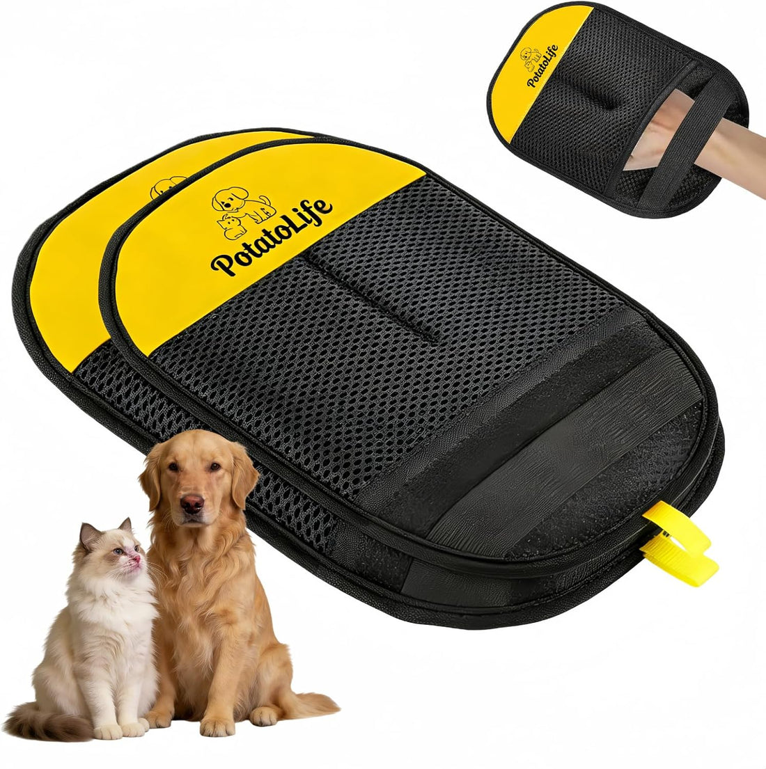 PotatoLife Pet Hair Remover Glove, Reusable Electrostatic