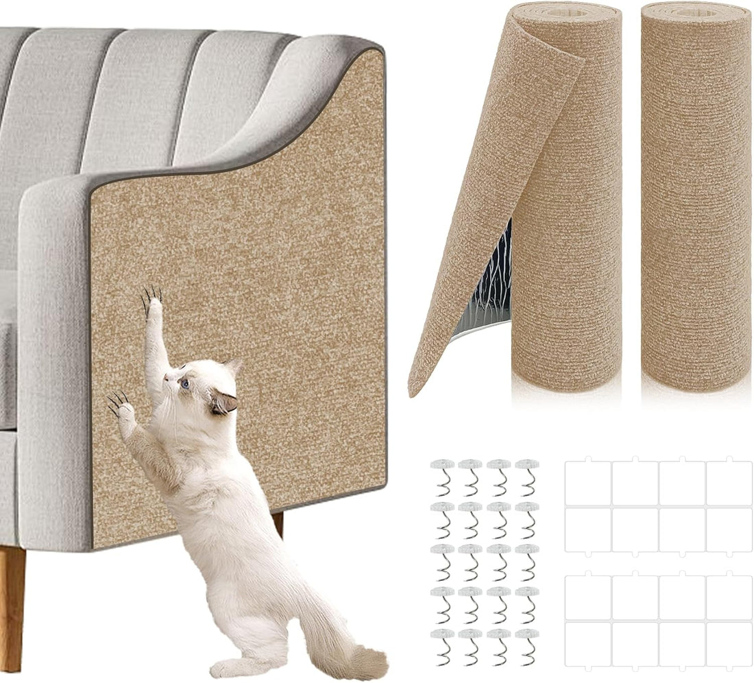 2 Pcs Self-Adhesive Cat Scratch Mat, Cat Scratch Furniture Protector