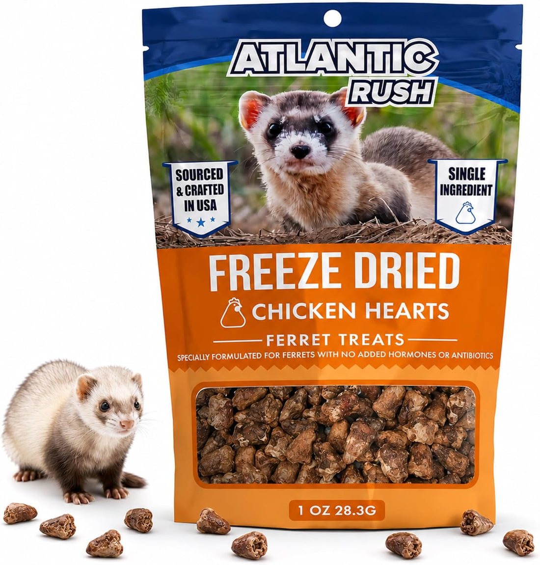 Freeze Dried Small Pet Treats - Resealable Bag of Treats for Ferrets
