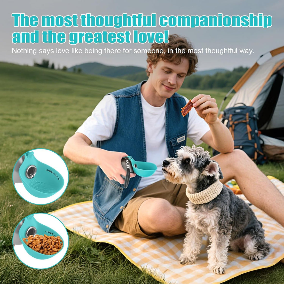 AOFANPET Portable Dog Water Bottle 10oz Stainless Steel Travel Dog