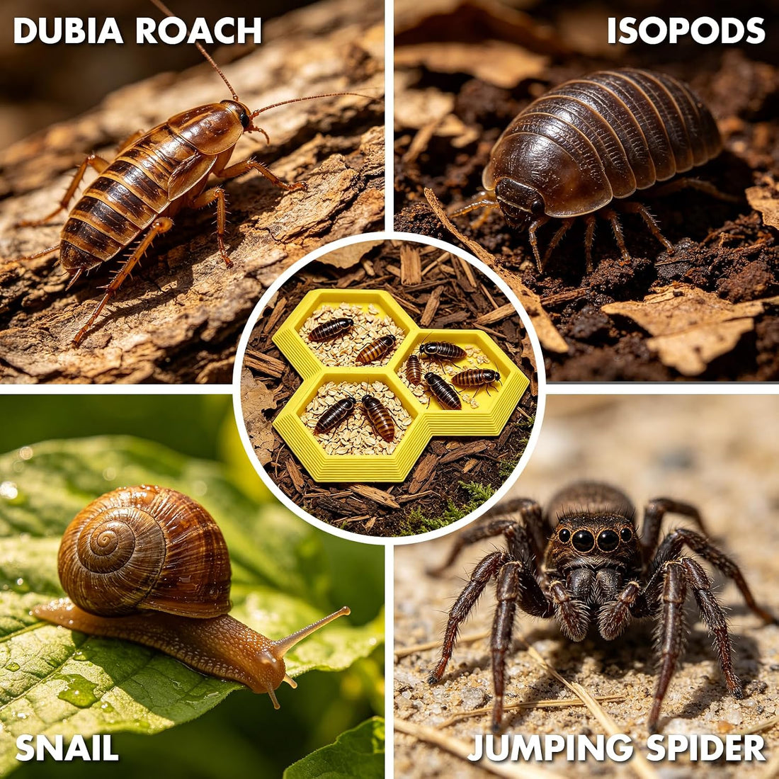 3 in 1 Dubia Roach Large Feeder Bowl, 6 PCS Isopod Food Dish
