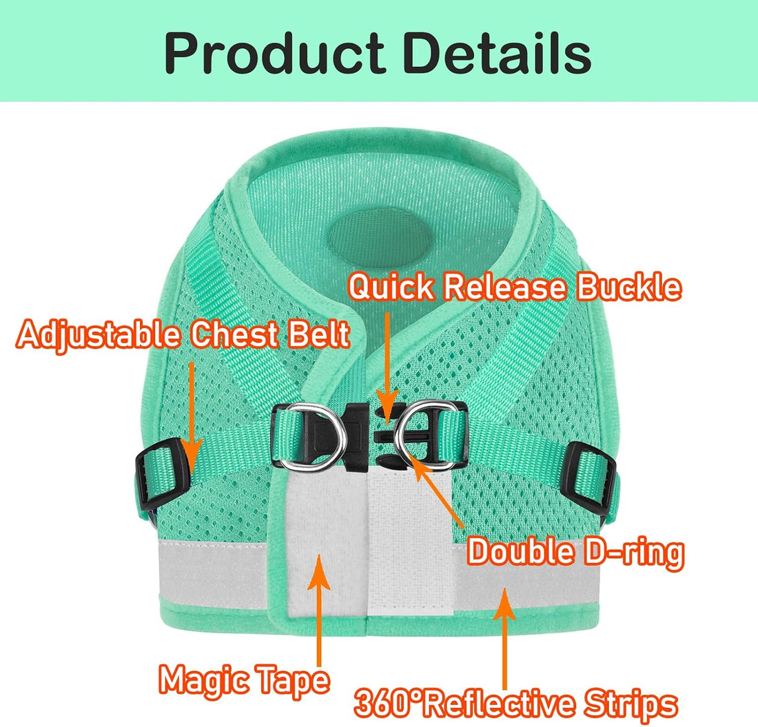 Cat Harness and Leash Set, Escape Proof Adjustable Soft Mesh Vest