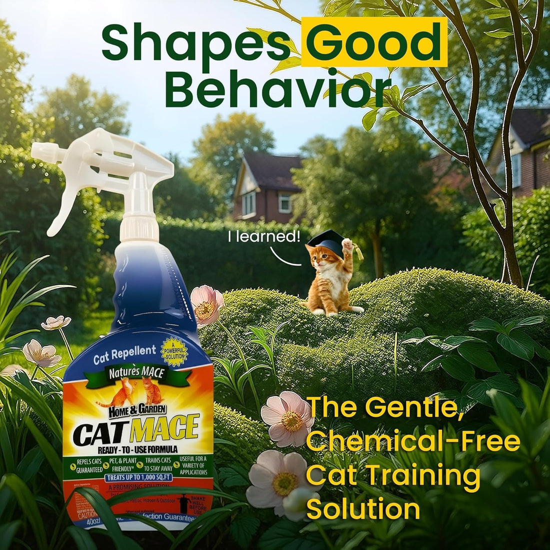 Nature's Mace Cat Repellent - 40 oz Ready-to-Use Deterrent Spray