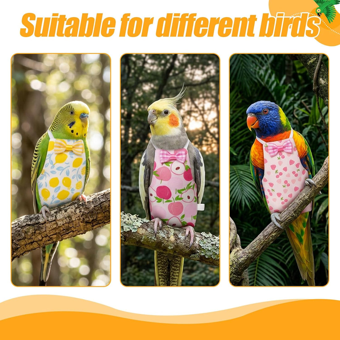 6pcs Bird Diapers, Reusable Leakproof Diaper Soft Comfortable