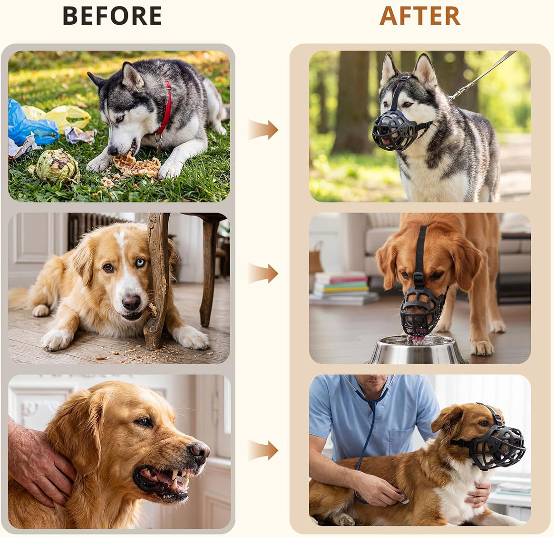 Basket Dog Muzzle: Adjustable Soft Dog Muzzles