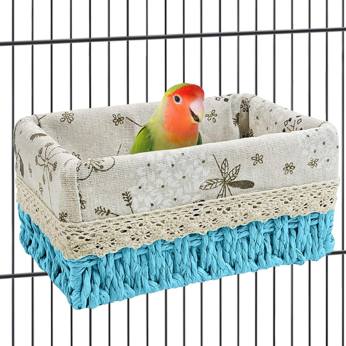 kathson Bird Nest Parrot House Birds Sleeping Bed Straw Weave All